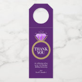 Amethyst 33ste trouwdag paarse gunst flessenhanger (Voorkant)