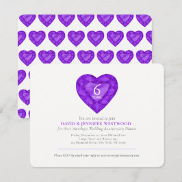 Amethyst 6e huwelijksdag paarse edelsteen hart wat kaart