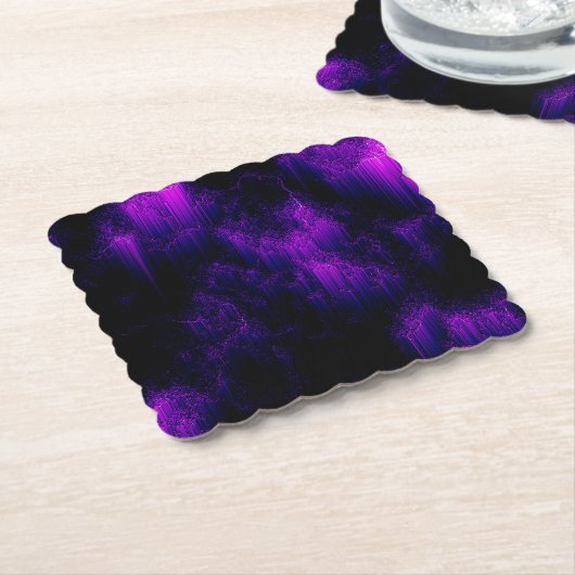 Amethyst Abstract Kartonnen Onderzetters (Gebogen)