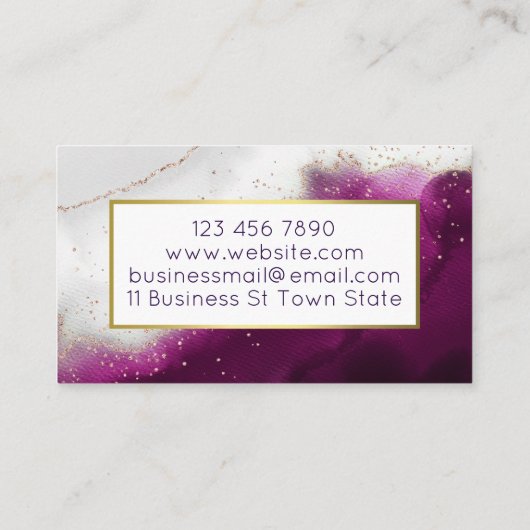 Amethyst Agate Handmade Bath Bomb Soak Soep Visitekaartje (Achterkant)