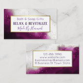 Amethyst Agate Handmade Bath Bomb Soak Soep Visitekaartje (Voorkant / Achterkant)