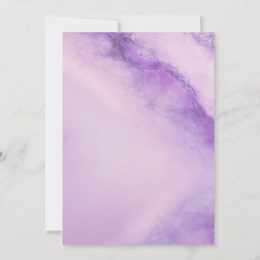 Amethyst Agate Waterverf Painted Wedding Invite Kaart (Achterkant)