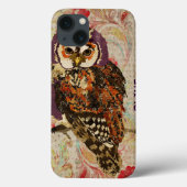 Amethyst & Amber Owl Floral iPad Case (Achterkant)