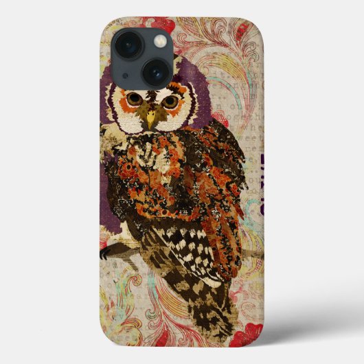 Amethyst & Amber Owl Floral iPad Case (Achterkant)