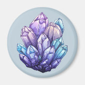 Amethyst and Aqua Crystal Cluster Art Magnet (Voorkant)