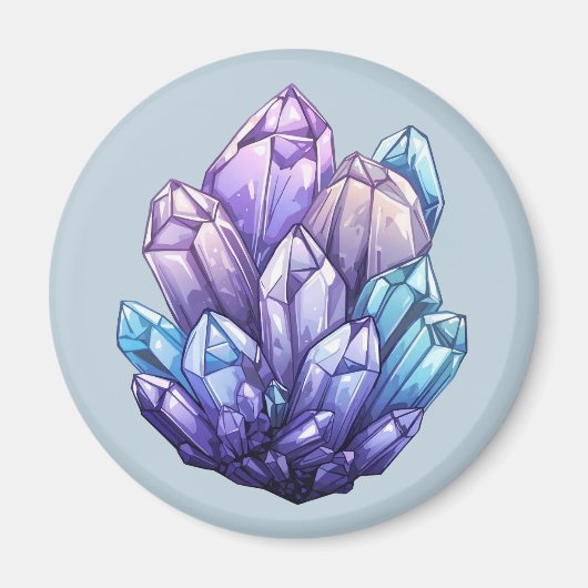 Amethyst and Aqua Crystal Cluster Art Magnet (Voorkant)