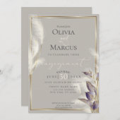 Amethyst Anthurium en Veathery Pampas Grass Kaart (Voorkant / Achterkant)