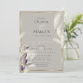 Amethyst Anthurium en Veathery Pampas Grass Kaart (Staand voorkant)