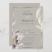 Amethyst Anthurium en Veathery Pampas Grass Kaart (Voorkant / Achterkant)