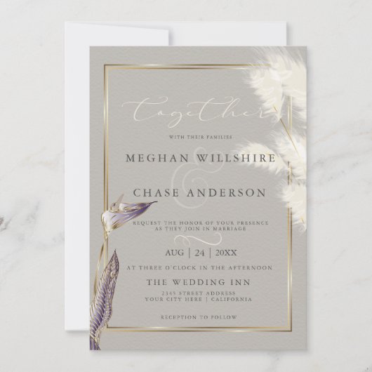 Amethyst Anthurium Pampas Grass Kaart (Voorkant)