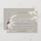 Amethyst Anthurium Pampas Grass RSVP Kaartje (Voorkant / Achterkant)