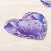 Amethyst Aquarel Hart 33e Huwelijksverjaardag Kartonnen Onderzetters (Gekanteld)