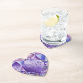 Amethyst Aquarel Hart 33e Huwelijksverjaardag Kartonnen Onderzetters (Insitu)