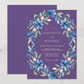 Amethyst Azure Lelie Bruiloft Kaart (Voorkant / Achterkant)