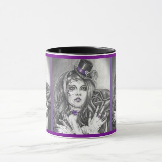 Amethyst Birthstone Broken Doll Mok Coffee Cup (Midden)