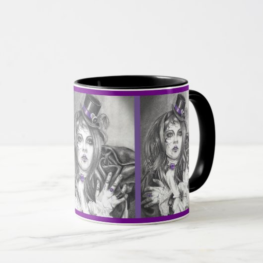 Amethyst Birthstone Broken Doll Mok Coffee Cup (Voorkant rechts)