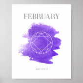 Amethyst Birthstone Februari Poster (Voorkant)