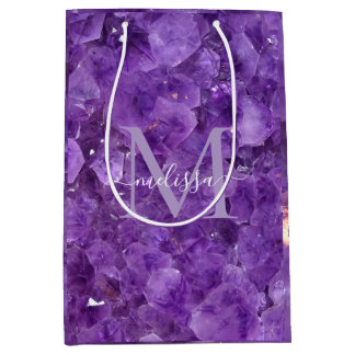 Amethyst Birthstone Monogram Personalized Name Medium Cadeauzakje