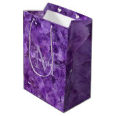Amethyst Birthstone Monogram Personalized Name Medium Cadeauzakje (Achterkant Gekanteld)