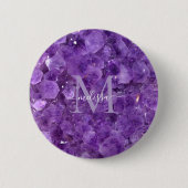 Amethyst Birthstone Monogram Personalized Name Ronde Button 5,7 Cm (Voorkant)