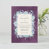 Amethyst Bloeiende Bloemen Bruiloft Kaart (Staand voorkant)