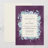 Amethyst Bloeiende Bloemen Bruiloft Kaart (Voorkant / Achterkant)
