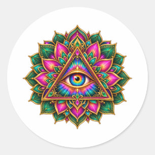 Amethyst Bloem Oogsticker Ronde Sticker