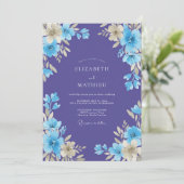 Amethyst Bloemendroom Bruiloft Kaart (Staand voorkant)
