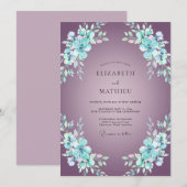 Amethyst Bloemige Wervelende Huwelijk Kaart (Voorkant / Achterkant)