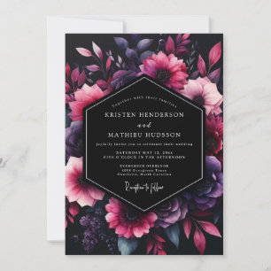 Amethyst Bloemstuk Noir Bruiloft Kaart