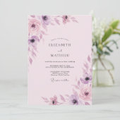Amethyst Blush Geschilderde Trouw Kaart (Staand voorkant)