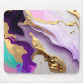 Amethyst & Blush Marmer met Vloeibaar Goud Muismat (Voorkant)