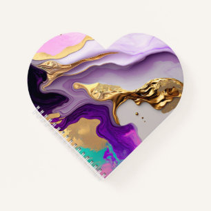 Amethyst & Blush Marmer met Vloeibaar Goud Notitieboek