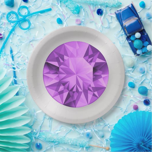 Amethyst-Borden Papieren Bordje (Feest)