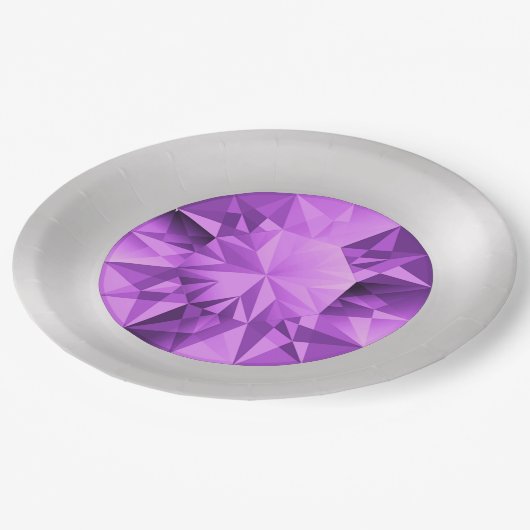 Amethyst-Borden Papieren Bordje (Gekanteld)
