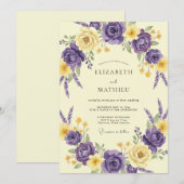 Amethyst Boter Bloemblad Bruiloft Kaart (Voorkant / Achterkant)