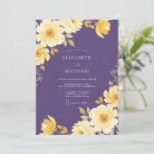 Amethyst Boter Waterverf Bruiloft Kaart (Staand voorkant)