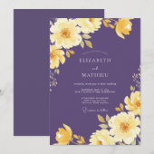 Amethyst Boter Waterverf Bruiloft Kaart (Voorkant / Achterkant)