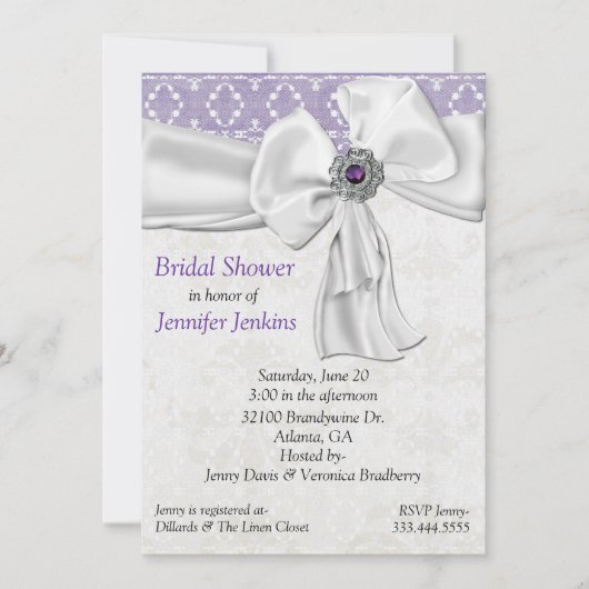 Amethyst Bridal Shower Kaart (Voorkant)