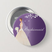 Amethyst Bride Bridesmaid Bridal Party Button (Voorkant /achterkant)