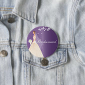 Amethyst Bride Bridesmaid Bridal Party Button (In situ)