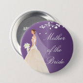 Amethyst Bride MOB Bridal Party Button (Voorkant /achterkant)