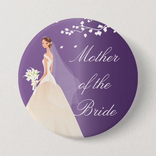 Amethyst Bride MOB Bridal Party Button (Voorkant)