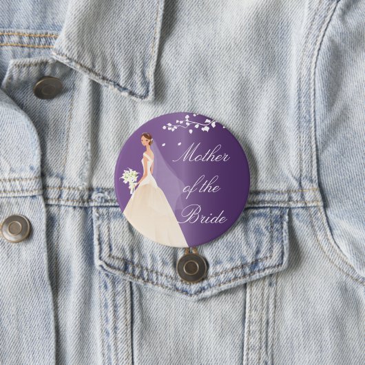 Amethyst Bride MOB Bridal Party Button (In situ)