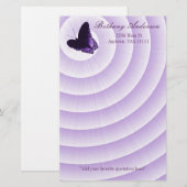 Amethyst Butterfly Stationery Briefpapier (Voorkant / Achterkant)