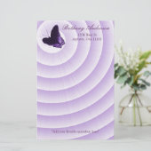 Amethyst Butterfly Stationery Briefpapier (Staand voorkant)