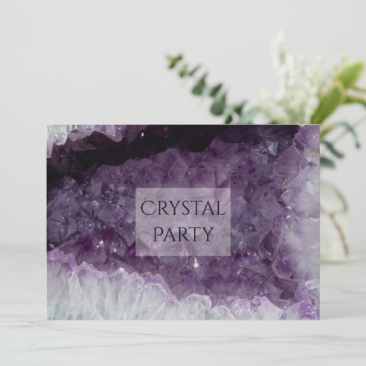 Amethyst Cave Crystal Party Kaart (Staand voorkant)