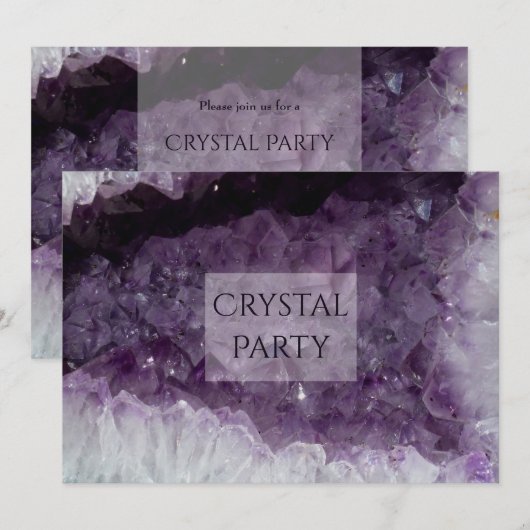 Amethyst Cave Crystal Party Kaart (Voorkant / Achterkant)