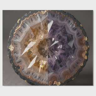 Amethyst Citrien Gespleten Geode Kristal Luxe Cadeaupapier