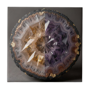 Amethyst Citrien Gespleten Geode Kristal Luxe Tegeltje